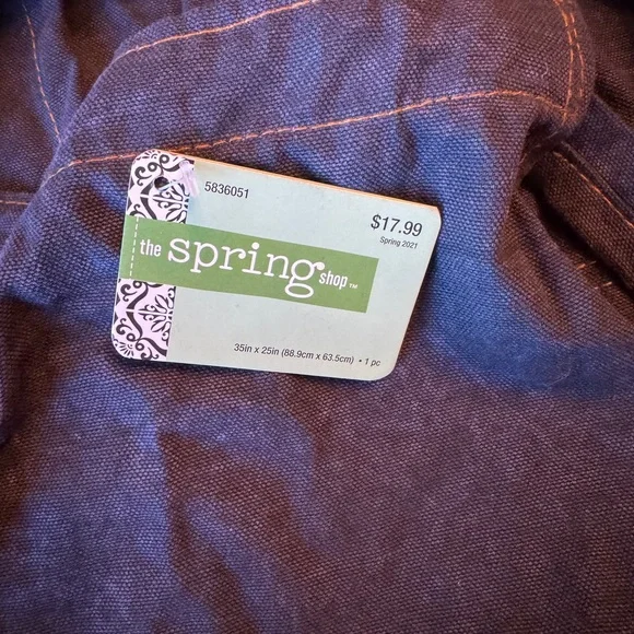 The Spring Shop Navy Denim Apron with Stitching and 2 pockets. New with tags - Picture 5 of 7